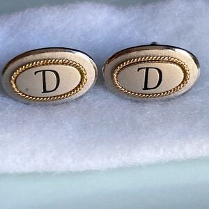 Vintage “D” Gold and Silver Monogram Cufflinks